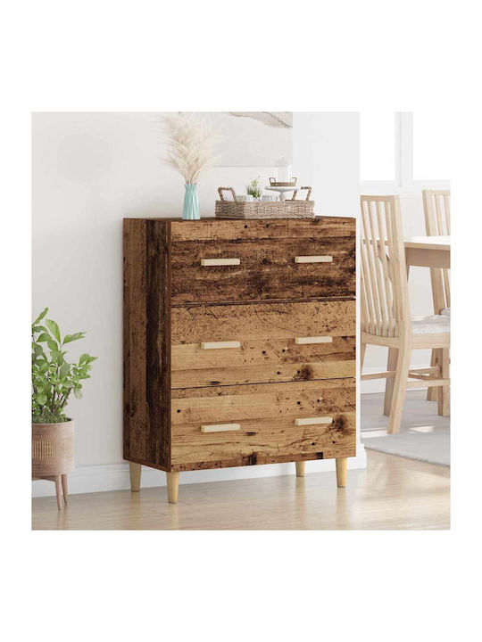 Sideboard Wooden with Drawers Coffee 34x69.5x90cm
