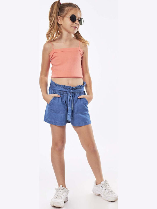 Παιδικό Crop Top Αμάνικο Πορτοκαλί