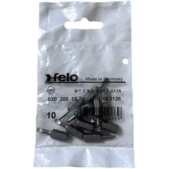 Set 10 Biți Industrial Serie Profil Drept C6.3 3.0x0.5mm 25mm