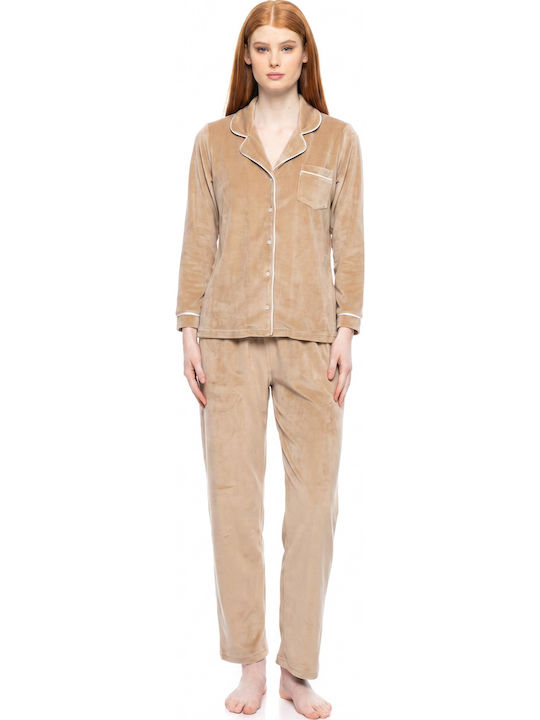 Pink Label Winter Damen Pyjama-Set Yacht Blue