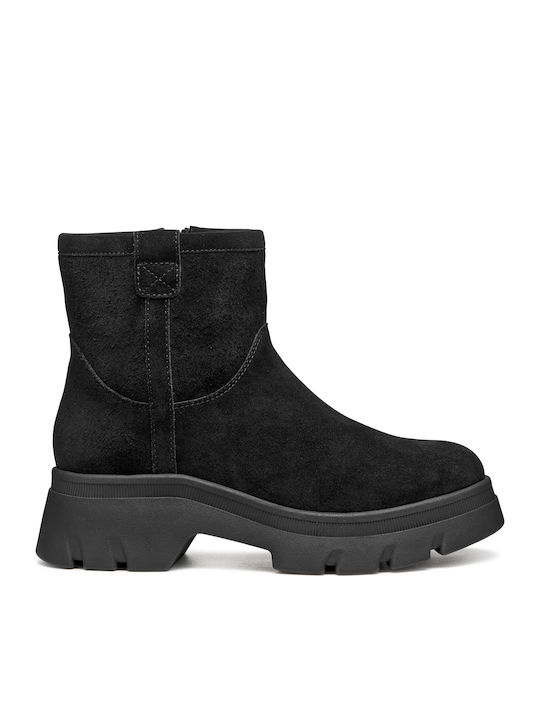 Suede Geox Ankle Boots GEOX Footwear Black Women's Ankle Boot YOOX - Main Image