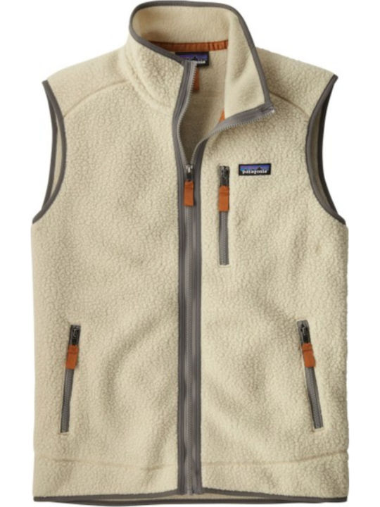 Fleece Retro Pile Men's Fleece Jacket Beige