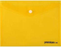 Button Folder A4 Plastic Transparent Yellow