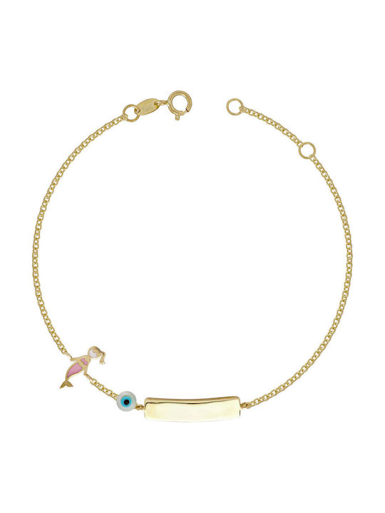 Kiriakos Gofas Kids Bracelet ID from Gold 14K