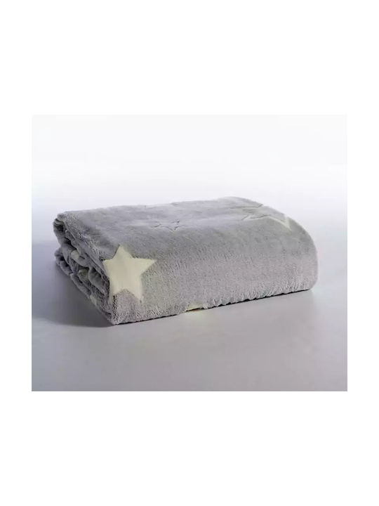 Nef-Nef Homeware Κουβέρτα Fleece Starlight Φωσφορίζουσα Grey 160x220εκ.