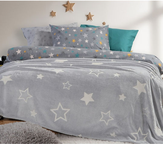Nef-Nef Homeware Pătură Fleece Starlight Fosforescentă Grey 160x220cm