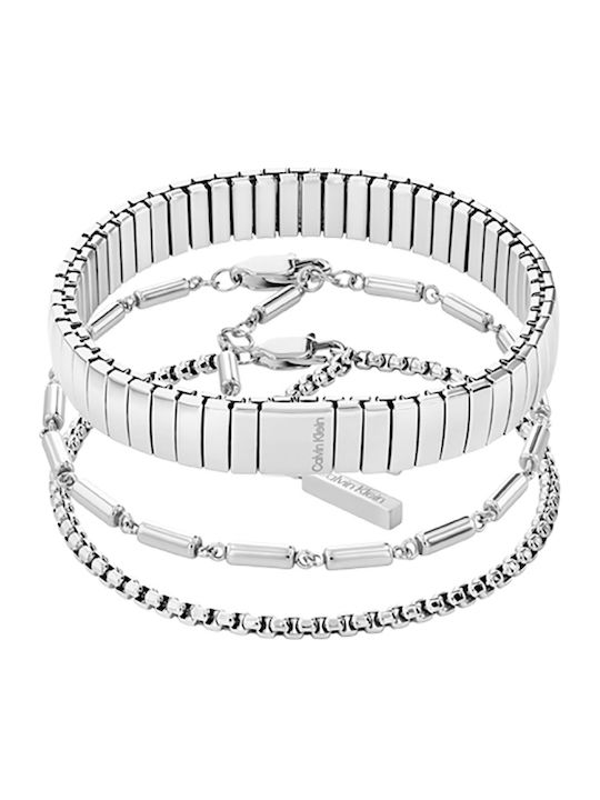 Calvin Klein Γυναικείο Σετ Βραχιόλια από Ατσάλι 17.5cm