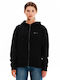 Long Women's Sweatshirt Jacket Hooded Black