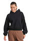 Less Is More Cropped Women's Sweatshirt Hooded Black