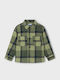 Kids Checked Shirt Long Sleeve Olive