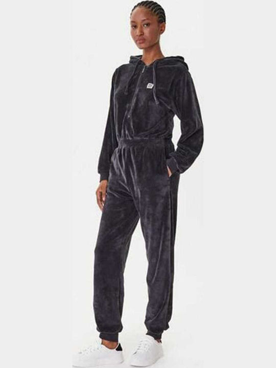 Pantaloni de Trening Catifea Μαύρη