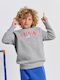 Fleece Hanorac Copii Grey Melange Relaxed Training