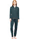 Pink Label Winter Women's Cotton Pyjama Set Dark Green
