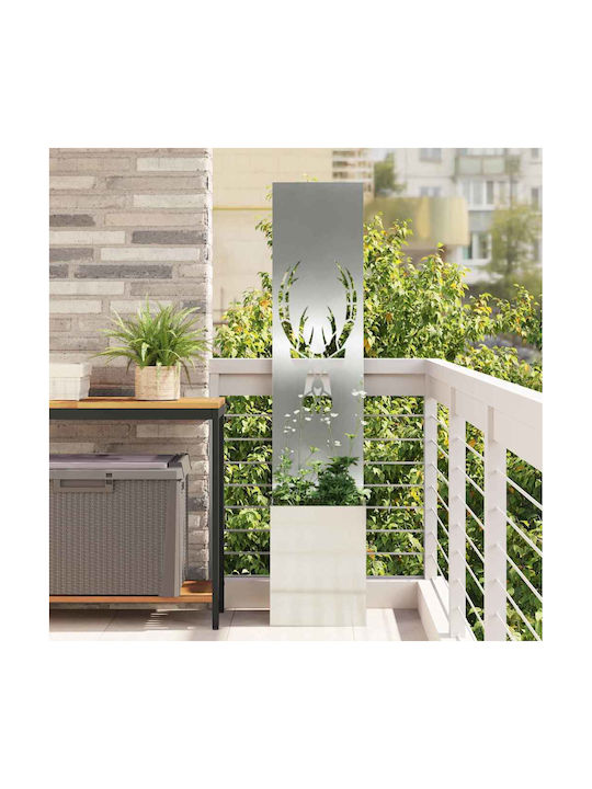 vidaXL Γλάστρα Μεταλλική Ασημί 32x140x140εκ.