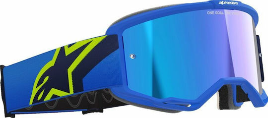 Μάσκα Motocross Alpinestars Vision 5 Corp Blue Yellow Mirror Blue