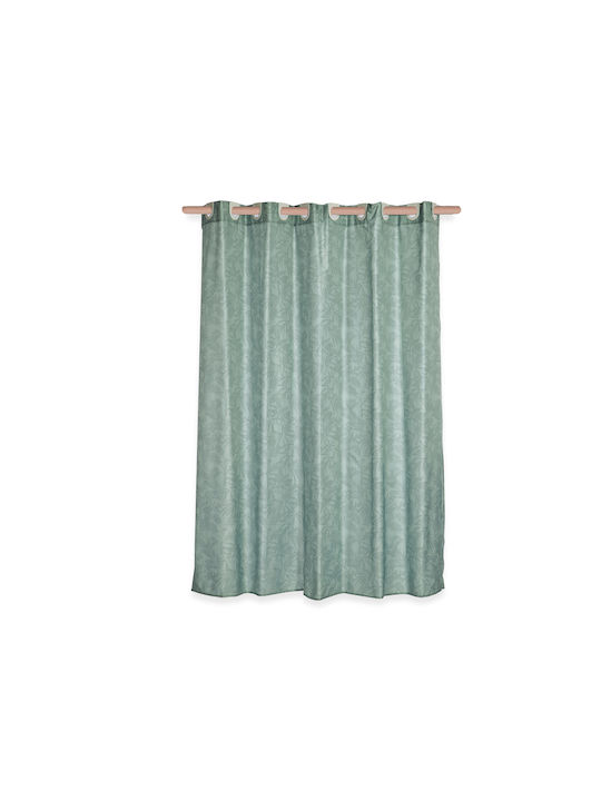 Nef-Nef Homeware Frosty Green Shower Curtain Fabric with Hooks 180x200cm Frosty Green