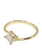 Prince Silvero Ring with Zircon made of Silver Gold Plated