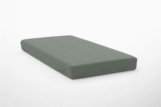 Dimcol for Single Bed 100x200+30cm with Elastic Exotic Line Olive