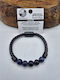 Leather Bracelet Blue Agate Beads – Calm & Style