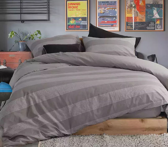 Nef-Nef Homeware Bettwäsche-Set Doppel 200x270cm. Casual D.grey 4Stück