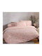 Nef-Nef Homeware Carena Σετ Σεντόνια King Size με Λάστιχο 180x200+35εκ. Pink (4τμχ)