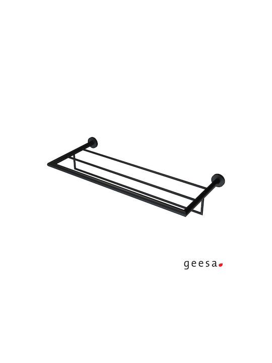 Geesa Triple Wall-Mounted Bathroom Shelf Unit Black