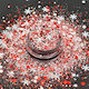 Χιονονιφάδες Chunky Glitter 50gr Κόκκινο-ασημί