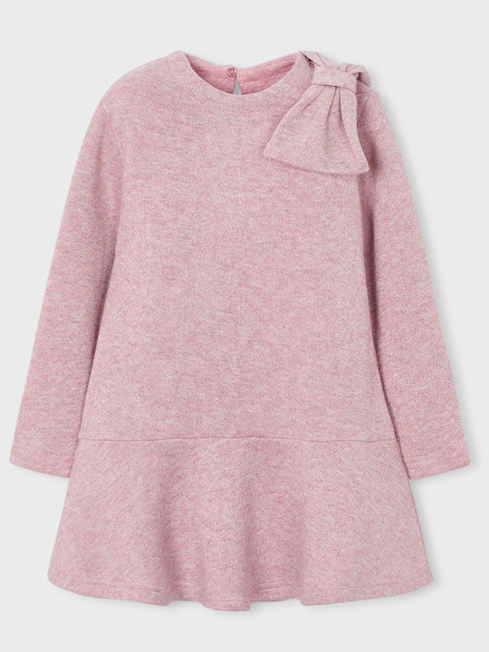 Children's Dress Long Sleeve Knitted Soft Pink