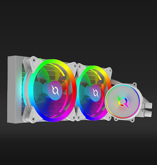 Aqirys 240 AIO Υδρόψυξη AIO CPU με 2 Ανεμιστήρες 120mm και ARGB Φωτισμό Λευκή