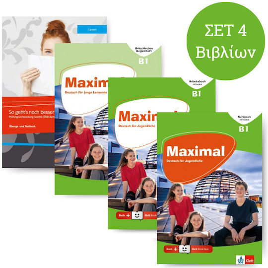Maximal B1 Power-pack Σετ 4 Tem Maximal B1 Kursbuch Arbeitsbuch Begleitheft So Geht's Zu Lesen B1