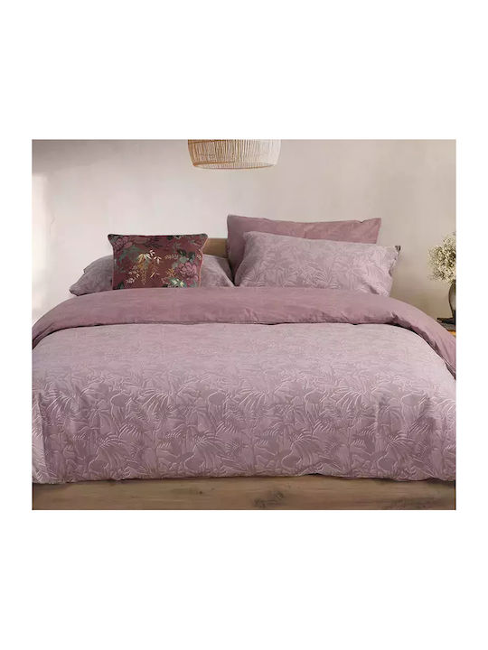Nef-Nef Homeware Duvet Cover Set Cotton Queen with 2 Pillowcases 240x230 Dazier Mauve