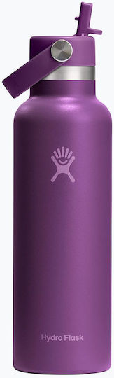 Hydro Flask Bottle Thermos Stainless Steel 621ml Beachplum with Straw