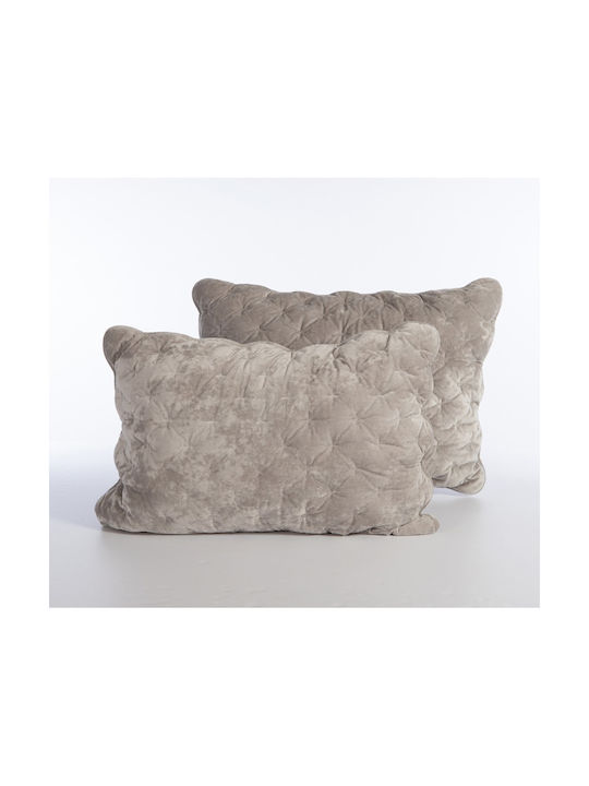 Nef-Nef Homeware Priver Kissenbezug-Set mit Umschlagumschlag Gesteppt Gray 52x72cm.
