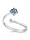 FenixJewelry Дамски Пръстен с Циркони от Бяло злато 14K
