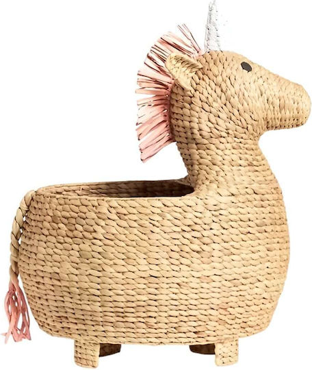 Polihome Horsey Καλάθι Αποθήκευσης Ψάθινο Μπεζ 38x59x66cm