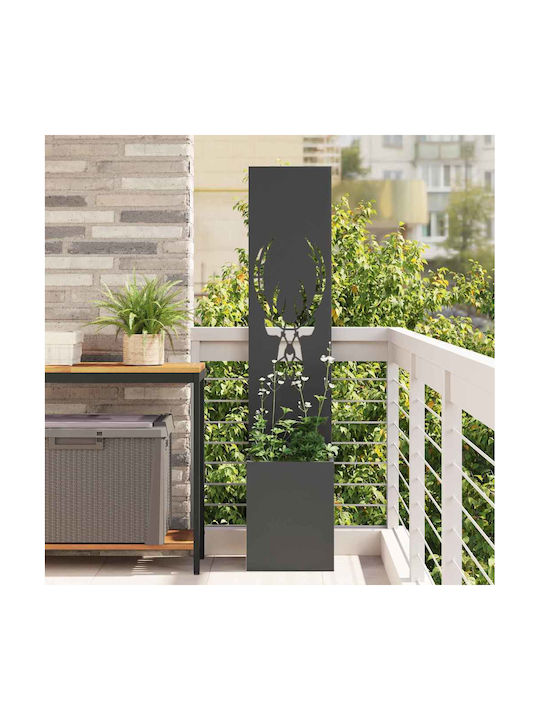 vidaXL Γλάστρα Μεταλλική Μαύρο 32x140x140εκ.
