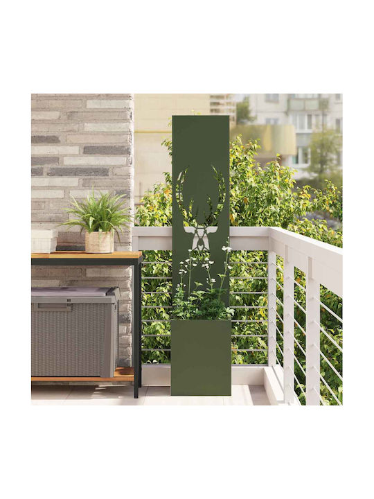 vidaXL Γλάστρα Μεταλλική Λαδί 32x140x140εκ.