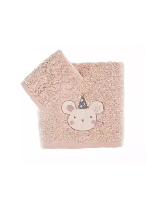 Nef-Nef Homeware Σετ Βρεφικές Πετσέτες 2τμχ Special Party Pink Pink Βάρους 420gr/m²