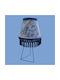 Oxygen Korean Blossom Table Lamp for E27 Fitting with Blue Shade and Base