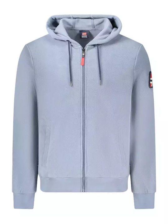 Cardigan With Hood Gray Blue