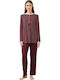 Vamp Set Pijamale pentru Femei Dark Red