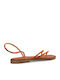 Women's Flat Sandals in Orange Color