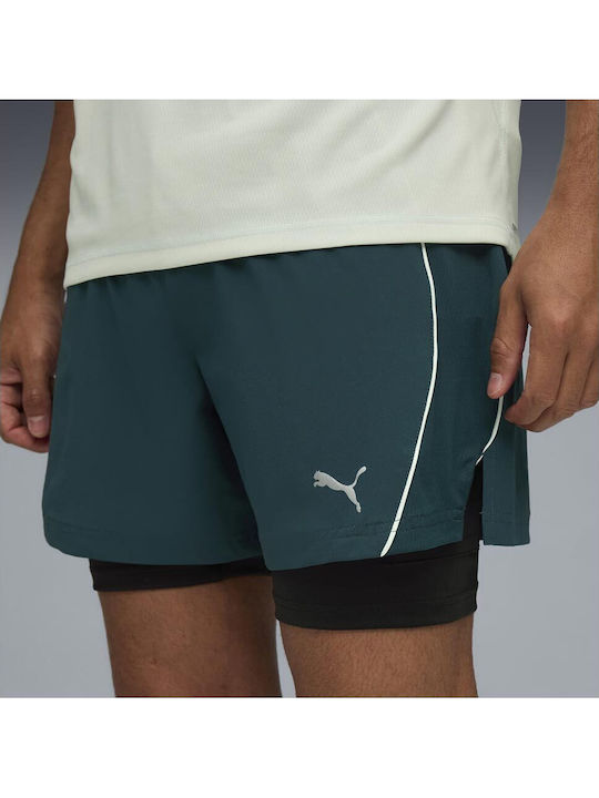 Velocity 2 in 1 Sports Men's Green Shorts