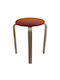 Stool For Living Room Wooden Miloa Orange/natural 42x42x45cm