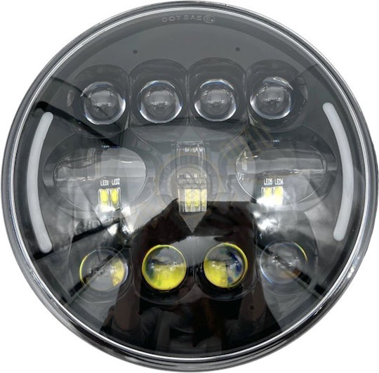 Roundς Headlights Car LED 12V 40W 17.78cm with Red Lighting 1pcs