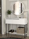 Suzy Wooden Console Table with Mirror White L90xW29.6xH76cm