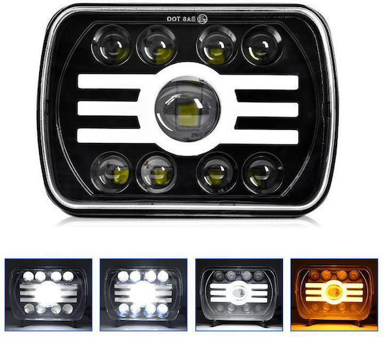 Squareς Waterproof Headlights Car Chevrolet Corvette Citroen C4 Jeep Wrangler / Cherokee Mazda E series 7cm with White Lighting 1pcs