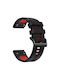 Garmin Fenix 7 Sapphire Solar 22mm Two-Tone Sports Silicone Bracelet Black+Red