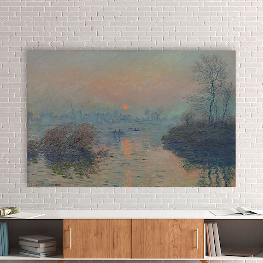Monet Sonnenuntergang An Seine Bei Lavacourt Winter Effekt 120x80 cm Gemälde