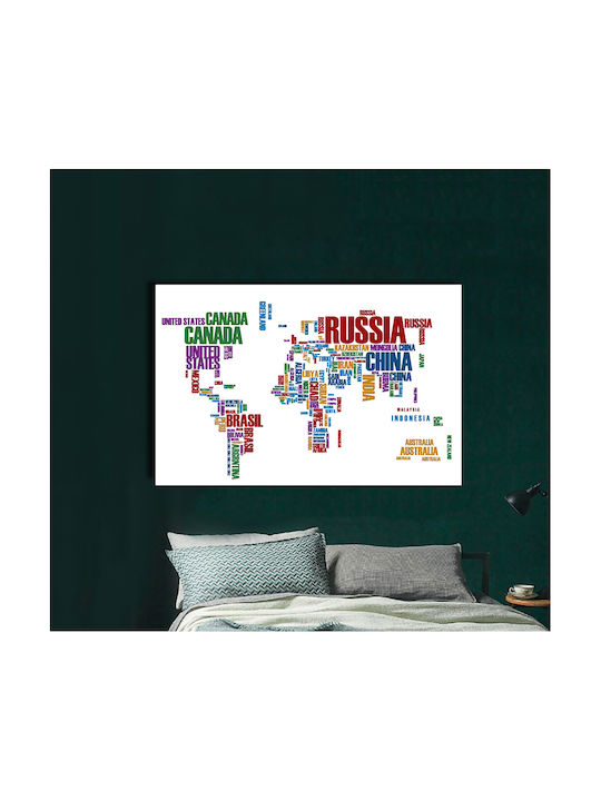 Canvas Painting Map of Country Names “Offer” 40x30 Cm